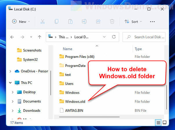 How to delete Windows.old Folder Windows 11