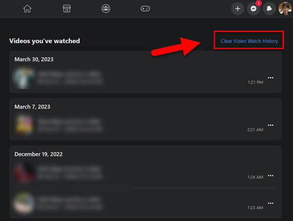 How to delete watched videos on Facebook