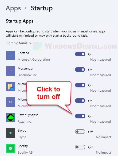 How to disable startup programs Windows 11 Settings