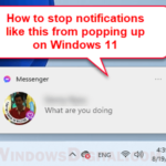 How to disable taskbar pop up notifications Windows 11