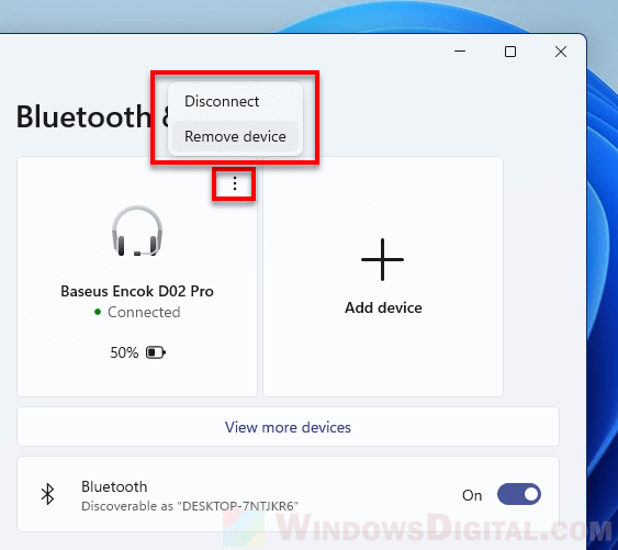 How to disconnect Bluetooth headphones headset speaker Windows 11