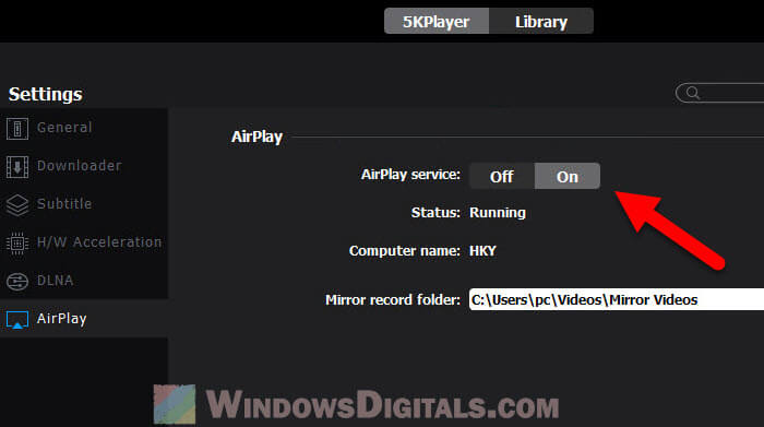 How to enable AirPlay Service on Windows 11 or 10 PC