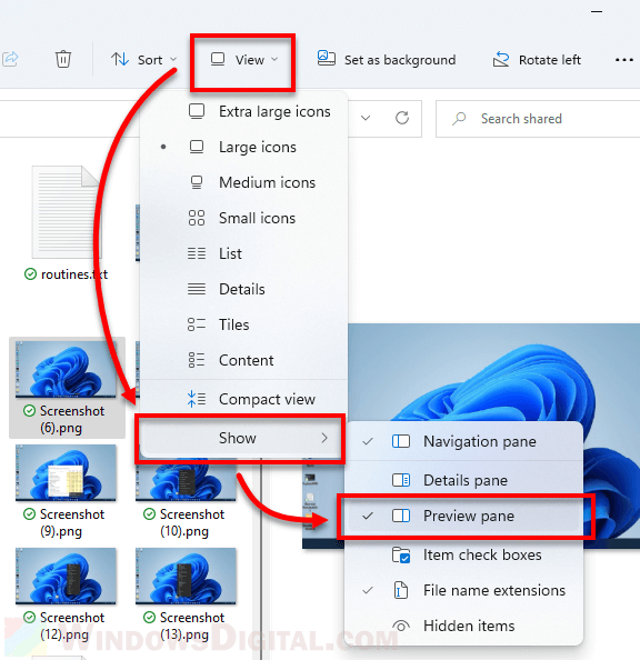 How to enable preview pane in Windows 11