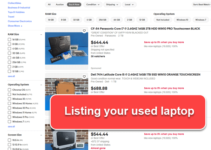 How to evaluate the price of used laptop for resale