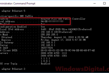 How to find MAC address on Windows 10 with CMD