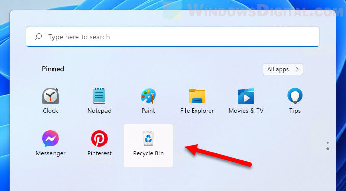 How to find Recycle Bin in Windows 11