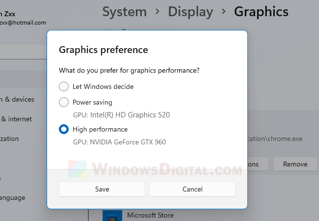 How to force game to use GPU or integrated graphics in Windows 11