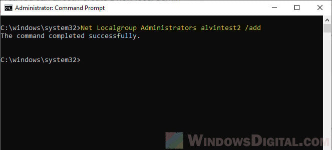 How to give admin rights to user in Windows 11/10 using CMD
