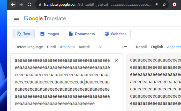 How to make Google Translate have a stroke