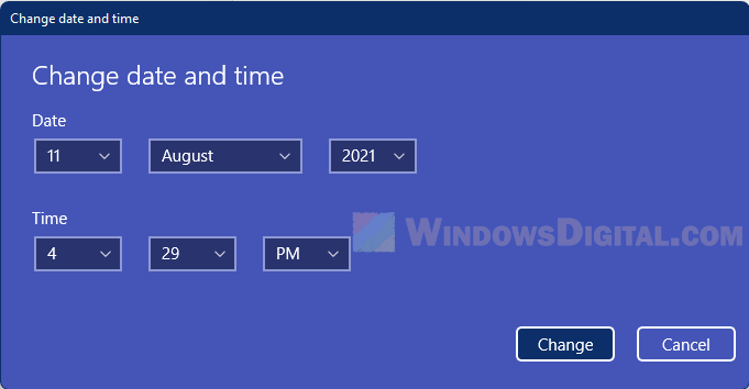 How to manually set date and time Windows 11