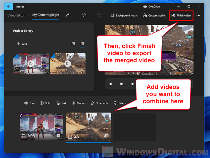 Cara menggabungkan video di Windows 11