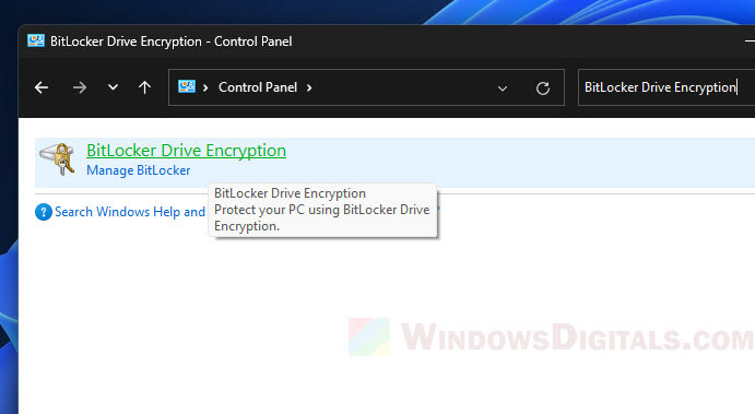 How to open BitLocker SSD Drive Encryption in Windows