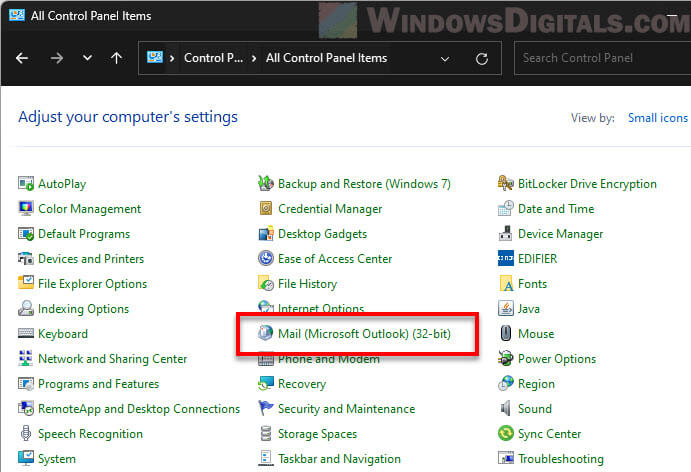 How to open Mail (Microsoft Outlook) 32-bit in Windows 11