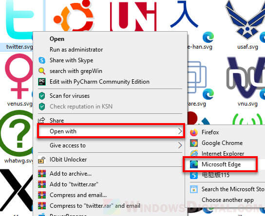 Cara membuka file SVG di Windows 10
