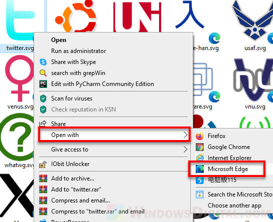 How to open SVG file in Windows 10