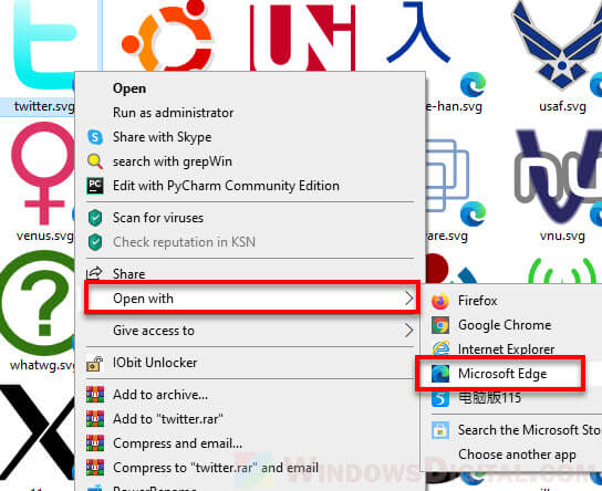 How to open SVG file in Windows 10