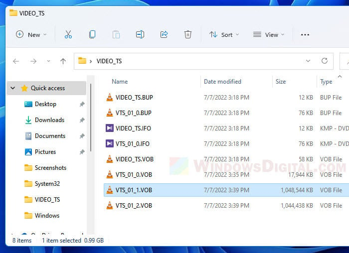 How to open VOB files on Windows 11