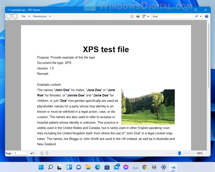 How to open XPS file in Windows 11