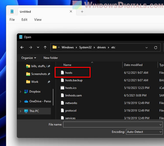 How to open hosts file as administrator in Windows 11