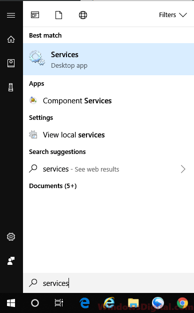 How to open services in Windows 10