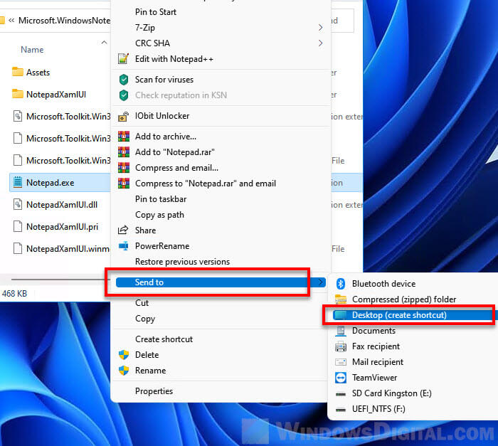 How to put Notepad on Desktop Windows 11