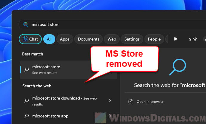 How to remove Microsoft Store from Windows 11