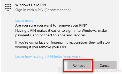 Remove PIN login from Windows 10/11 Startup