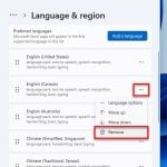 How to remove keyboard layout from Windows 11