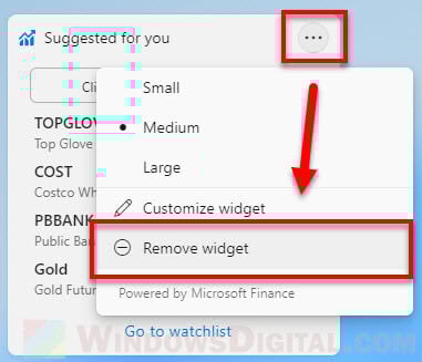 How to remove widgets in Windows 11