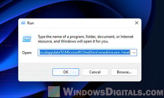 How to reset OneDrive in Windows 11