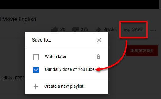 How to save video to playlist on Youtube