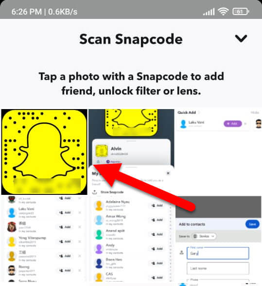How to scan a Snapcode from a screenshot