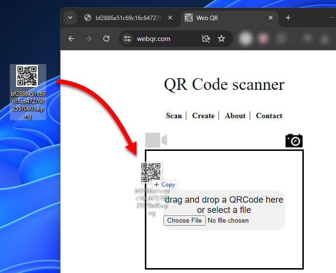 How to scan qr code without camera on PC