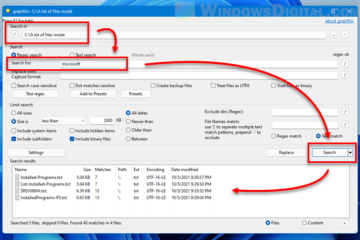 How to search for text in files Windows 11