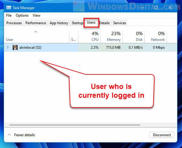 How to see who is logged in Windows 11