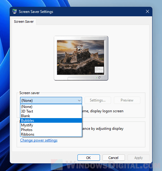 How to set screen saver in Windows 11