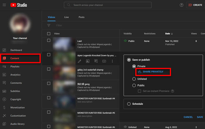 How to share private YouTube videos