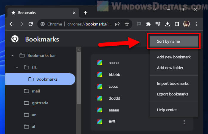 How to sort Chrome bookmarks alphabetically