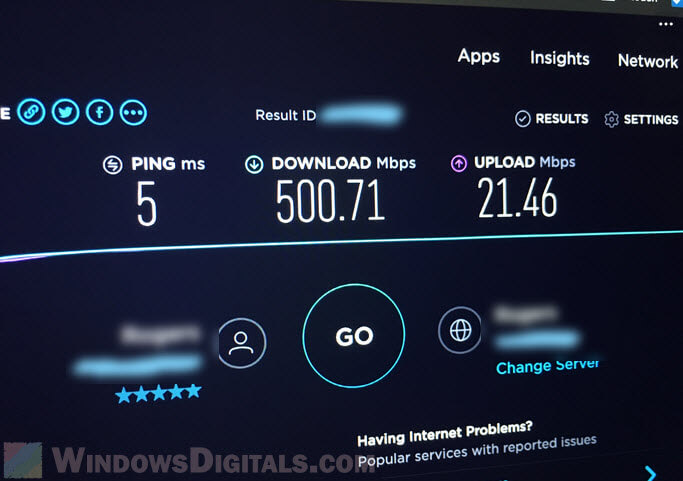 How to speed test Ethernet on TV