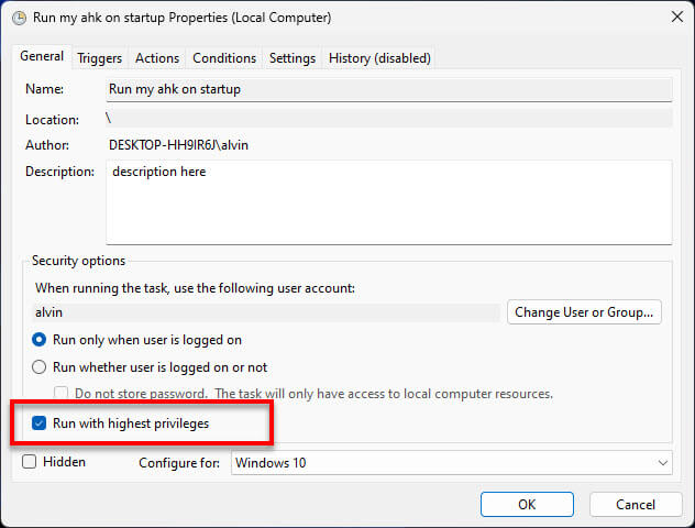 How to start autohotkey script on Windows Startup as Administrator