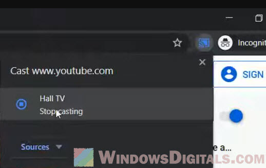 How to stop casting PC to Chromecast