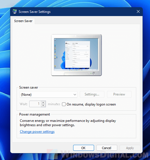 How to turn off screen saver on Windows 11