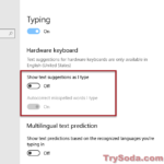 How to turn off text prediction in Windows 10