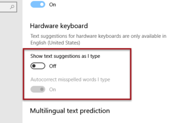 How to turn off text prediction in Windows 10