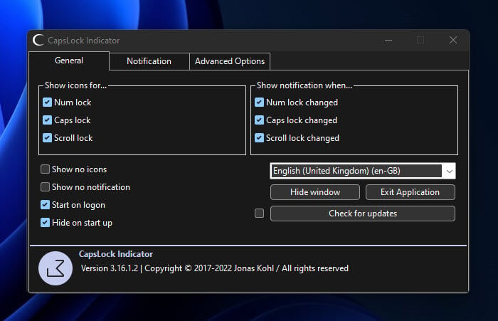 How to turn on caps lock on screen notification Windows 11