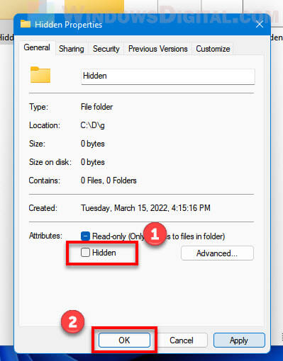How to unhide folder file Windows 11