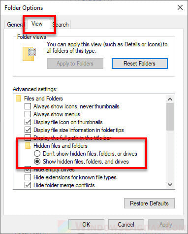 How to unhide show hidden desktop icons in Windows 10