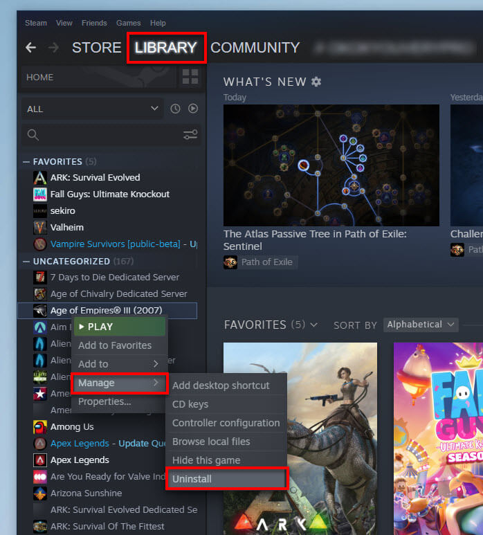 How to uninstall Steam games on Windows 11