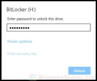 How to unlock drive locked by BitLocker password