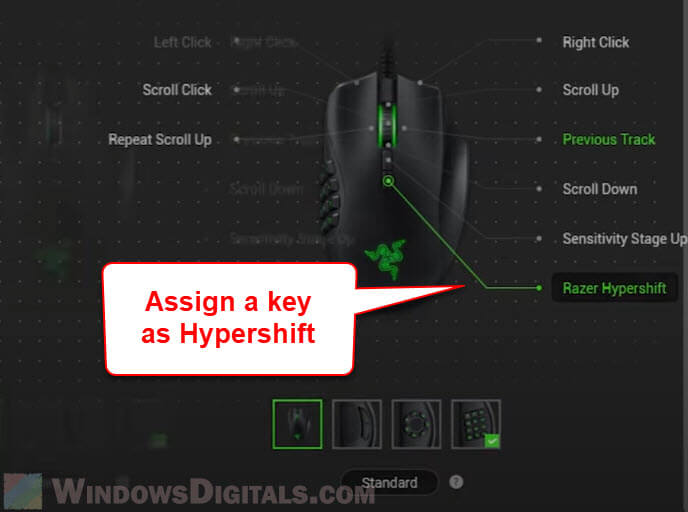 How to use Razer Hypershift on a mouse